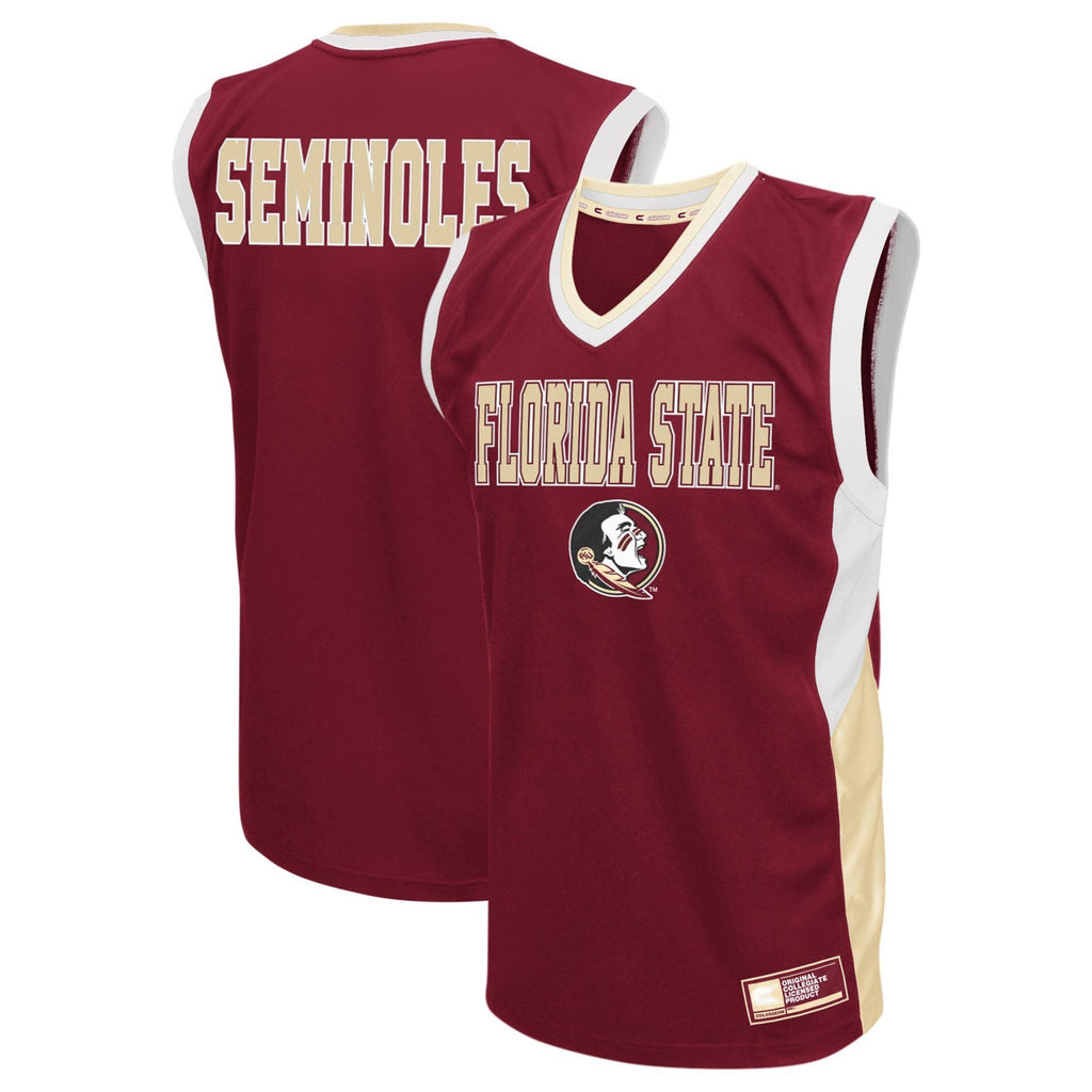 Men's Colosseum Garnet Florida State Seminoles Fadeaway Basketball Jersey