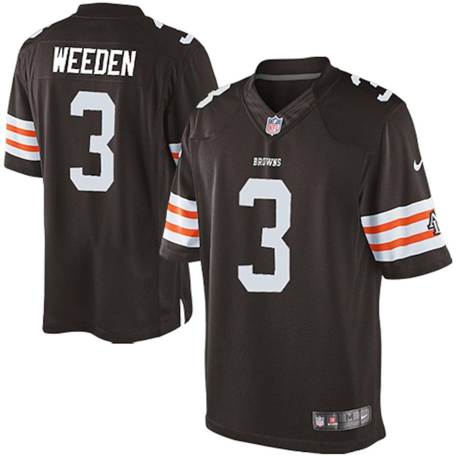 Men's Cleveland Browns Historic Logo Brandon Weeden Nike Brown Limited Jersey