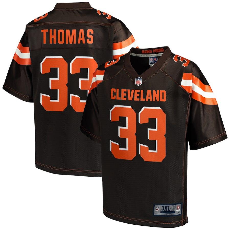 Men's Cleveland Browns Simeon Thomas NFL Pro Line Brown Big & Tall Player Jersey