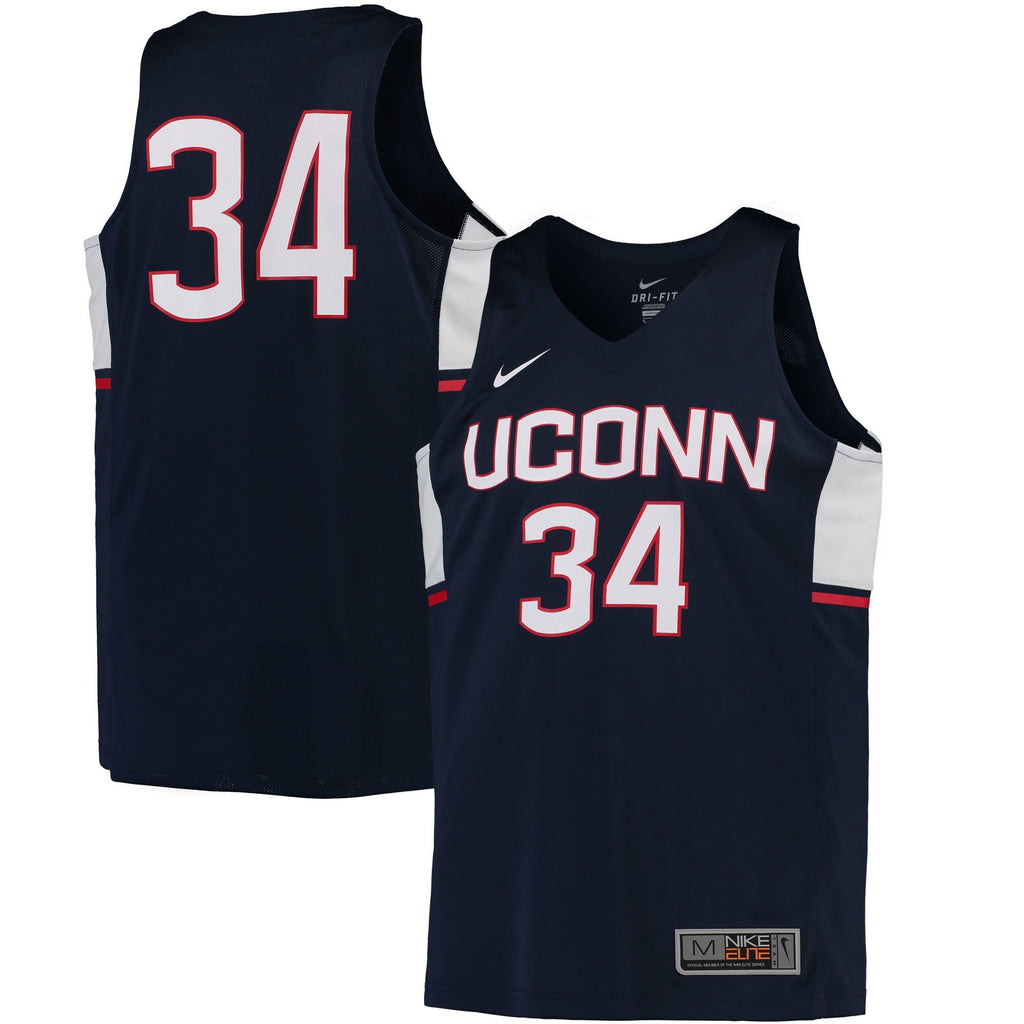 Men's Nike #34 Navy UConn Huskies Replica Basketball Jersey