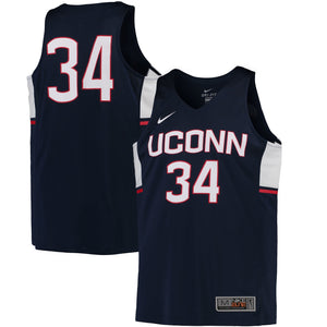 Men's Nike #34 Navy UConn Huskies Replica Basketball Jersey