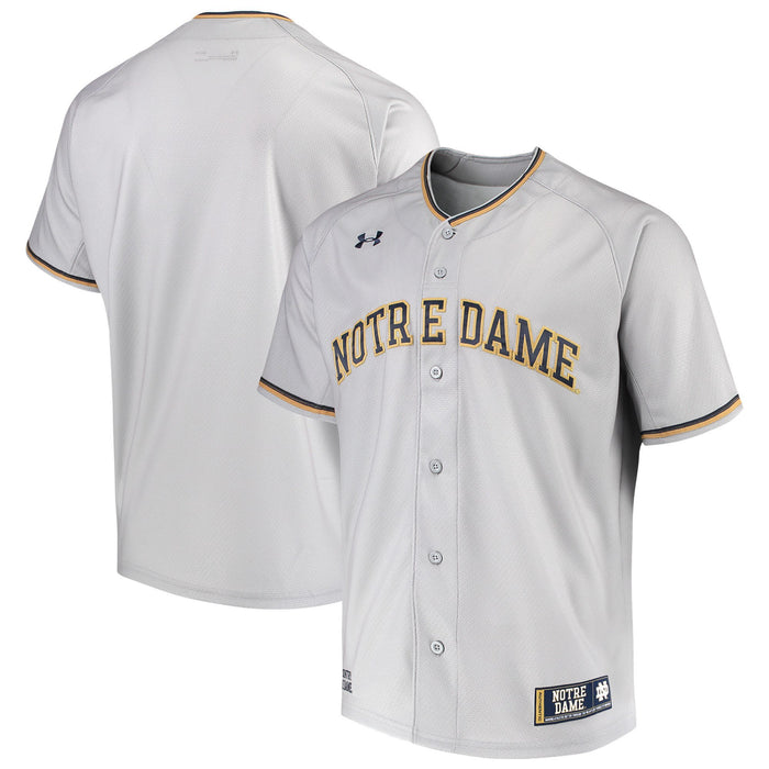 Men's Under Armour Gray Notre Dame Fighting Irish Performance Replica Baseball Jersey