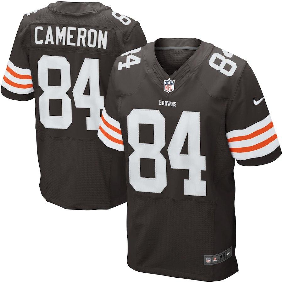 Men's Cleveland Browns Historic Logo Jordan Cameron Nike Brown Elite Jersey