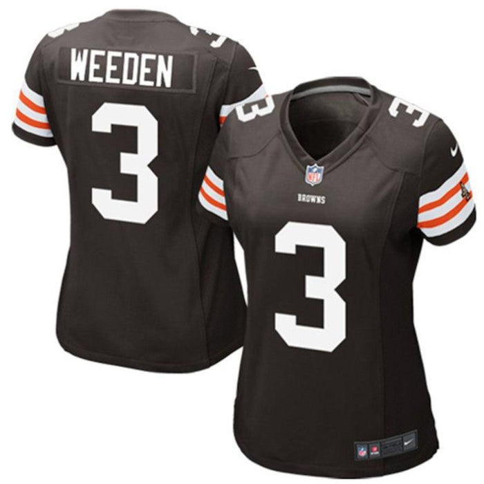 Girls Youth Cleveland Browns Historic Logo Brandon Weeden Nike Brown Game Jersey