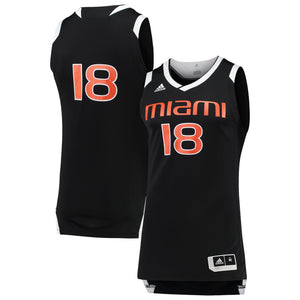 Men's Adidas Black Or Green/White Miami Hurricanes Chase Basketball Jersey