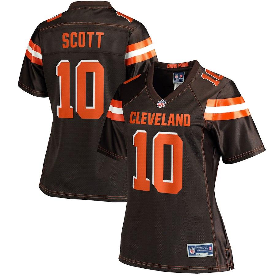 Women's Cleveland Browns DaMari Scott NFL Pro Line Brown Player Jersey