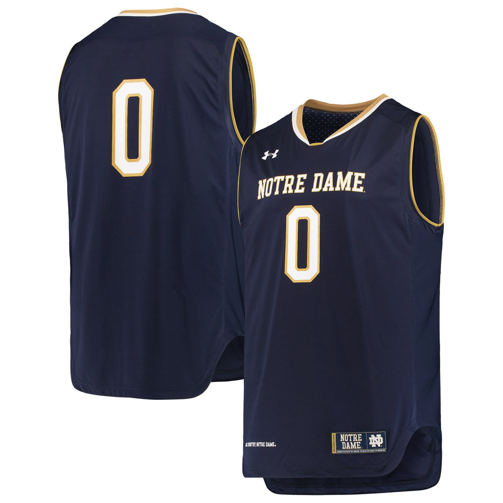 Men's Under Armour Navy #0 Notre Dame Fighting Irish Replica Basketball Jerseys
