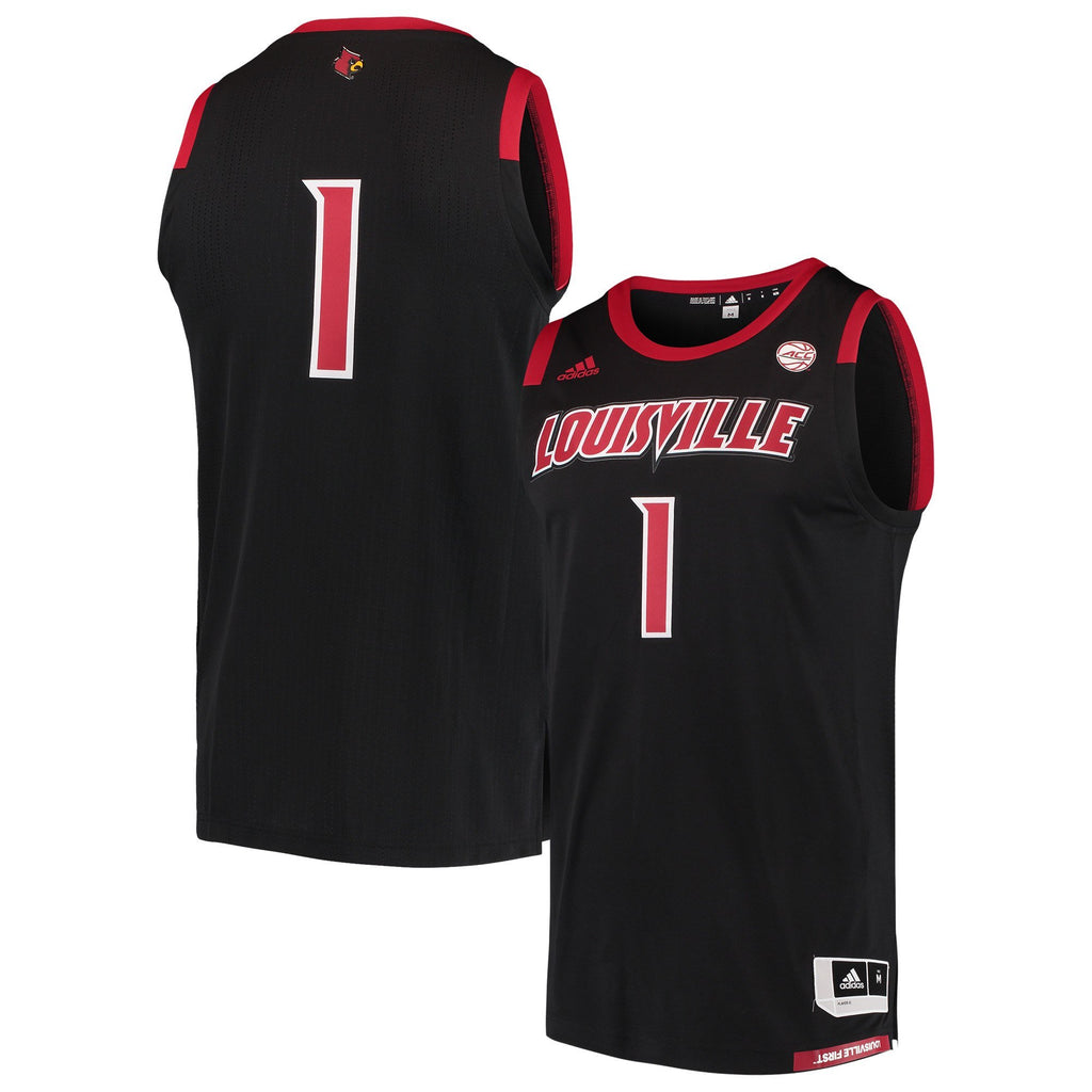Men's Adidas Black Louisville Cardinals Replica Swingman Jersey