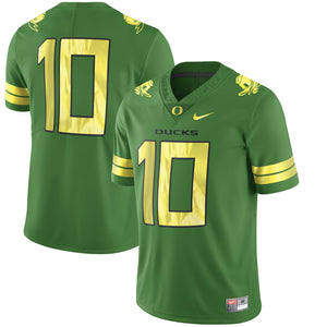Men's Nike #10 Apple Green Oregon Ducks Limited Jersey