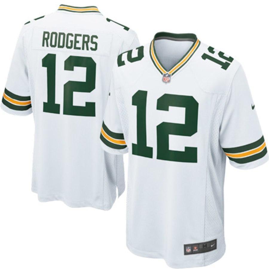 Green Bay Packers Aaron Rodgers White Jersey 2018 - 2019