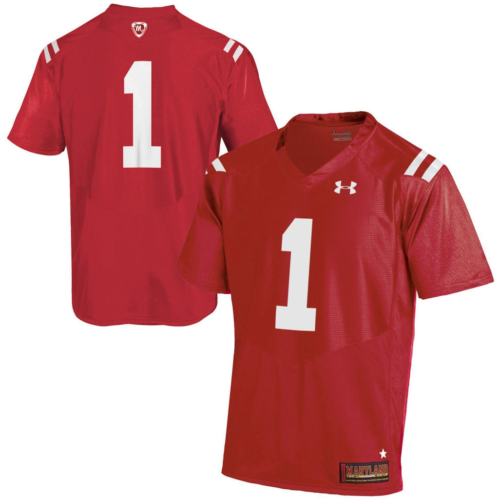 Men's Under Armour #1 Scarlet Maryland Terrapins Throwback Replica Jersey