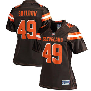Women's Cleveland Browns Brady Sheldon NFL Pro Line Brown Player Jersey