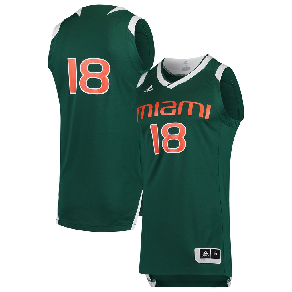 Men's Adidas Black Or Green/White Miami Hurricanes Chase Basketball Jersey