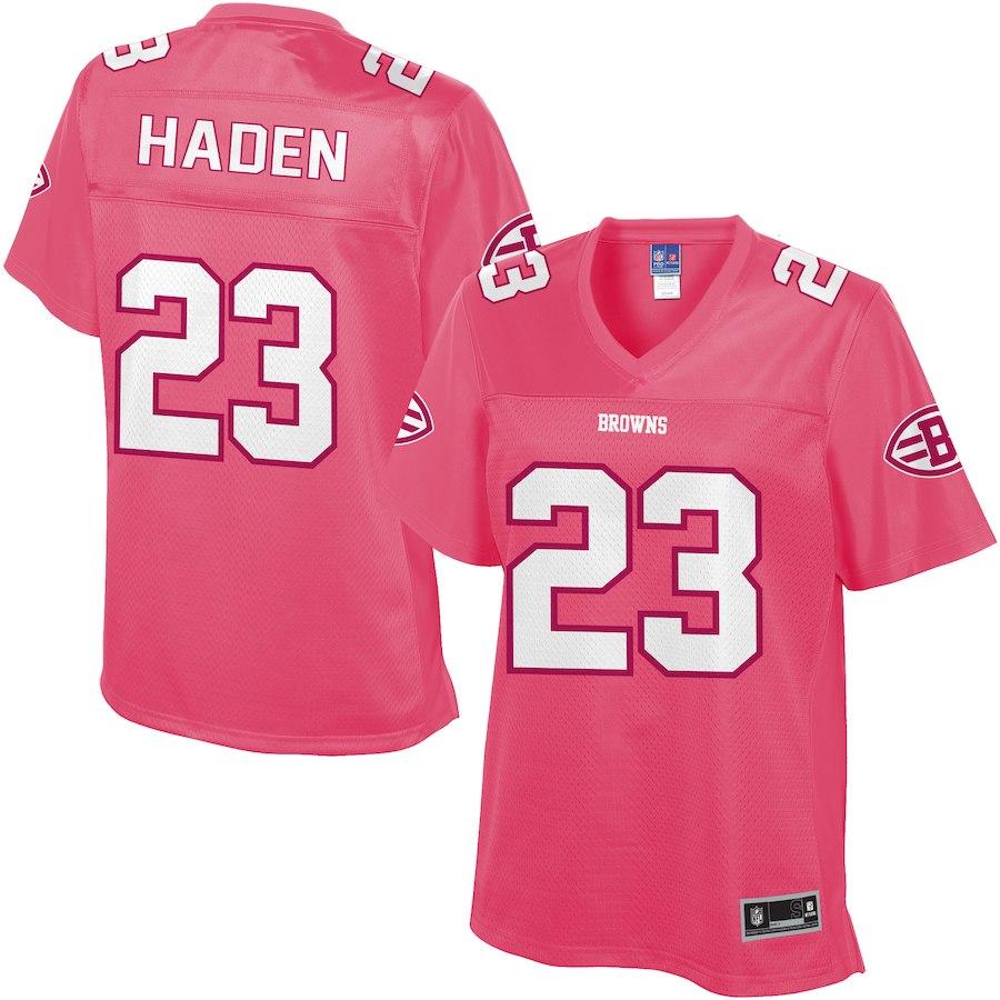 Women's Cleveland Browns Joe Haden NFL Pro Line Pink Fashion Jersey