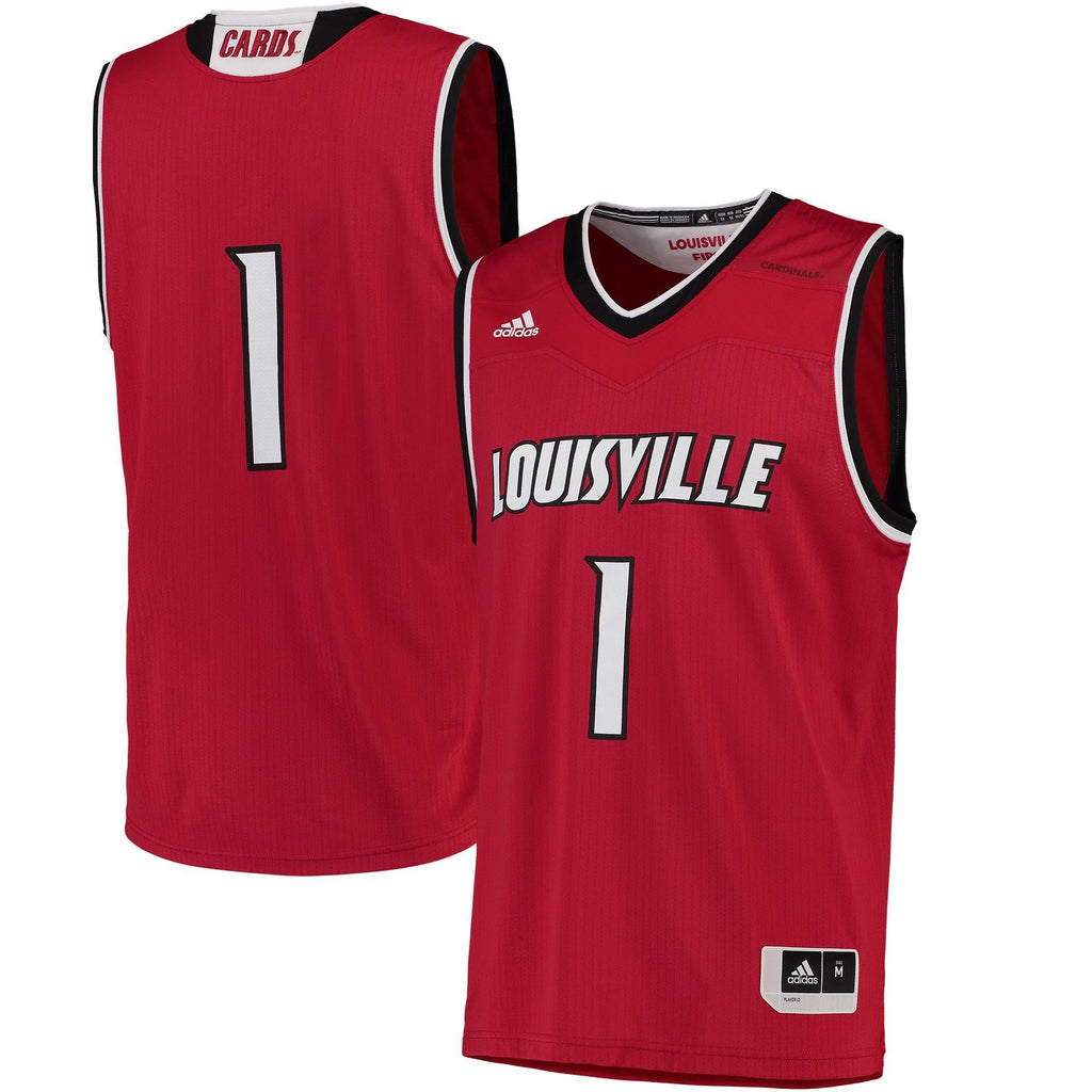 Men's Adidas Red Louisville Cardinals Replica Basketball Jersey