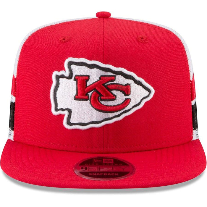 New Era Kansas City Chiefs Red/White Striped Side Lineup 9FIFTY Adjustable Snapback Hat