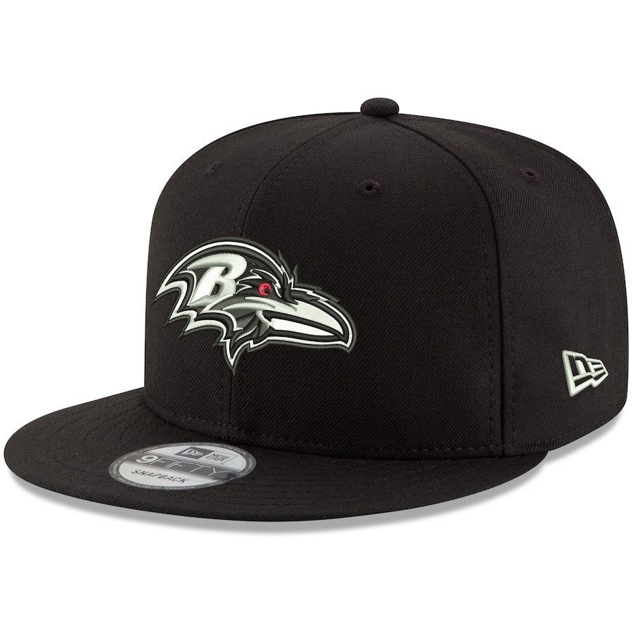 New Era Baltimore Ravens Black B-Dub 9FIFTY Adjustable Hat
