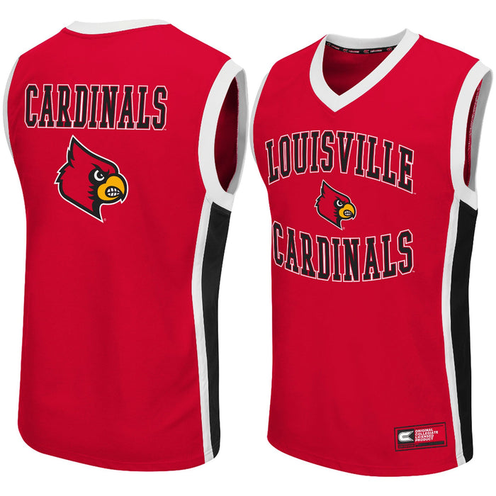 Men's Colosseum Red Louisville Cardinals Bank Shot Basketball Jersey
