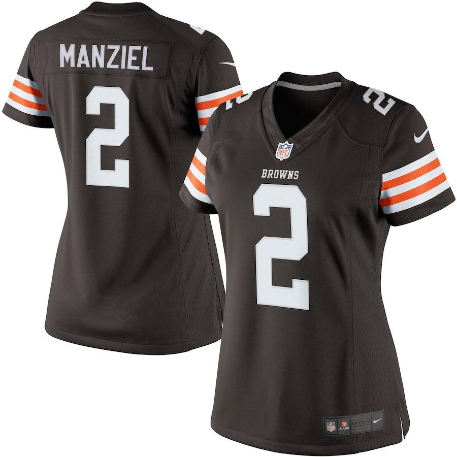 Women's Cleveland Browns Historic Logo Johnny Manziel Nike Brown Limited Jersey-