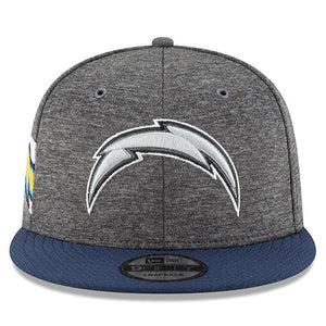 New Era Los Angeles Chargers Heather Gray/Navy 2018 NFL Sideline Home Graphite 9FIFTY Snapback Adjustable Hat