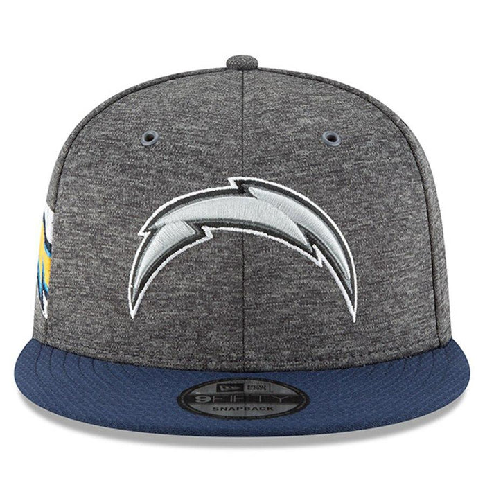 New Era Los Angeles Chargers Heather Gray/Navy 2018 NFL Sideline Home Graphite 9FIFTY Snapback Adjustable Hat
