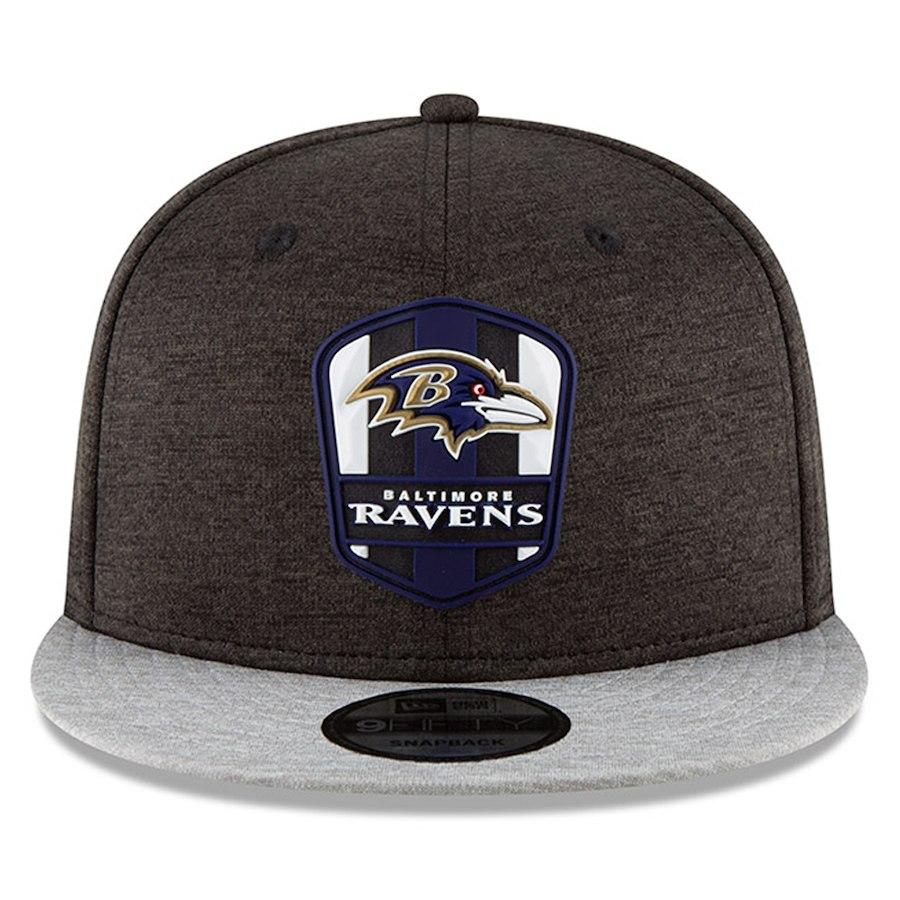 New Era Baltimore Ravens Black/Heather Gray 2018 NFL Snapback Adjustable Hat