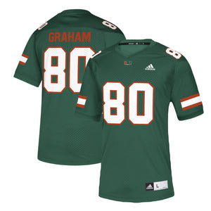 Men's Adidas Jimmy Graham Green Miami Hurricanes NFLPA Alumni Chase Replica Jersey