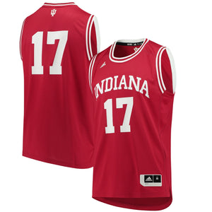 Men's Adidas #17 Crimson Indiana Hoosiers Replica Basketball Jersey