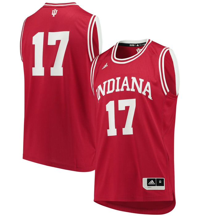 Men's Adidas #17 Crimson Indiana Hoosiers Replica Basketball Jersey