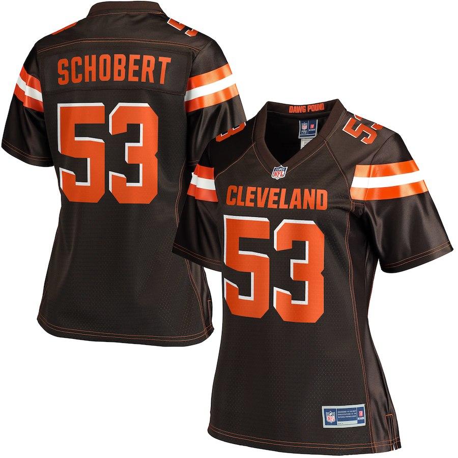 Women's Cleveland Browns Joe Schobert NFL Pro Line Brown Player Jersey