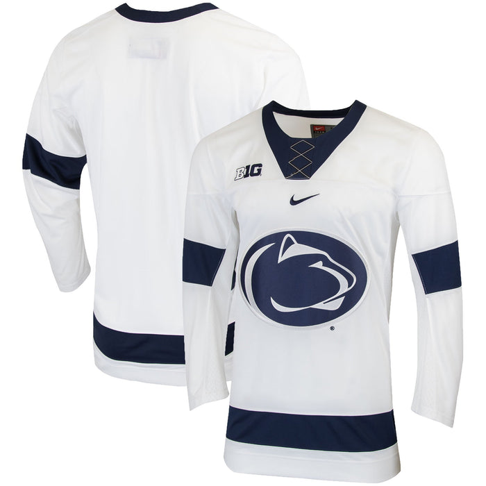 Men's Nike White/Navy Penn State Nittany Lions Replica College Hockey Jersey