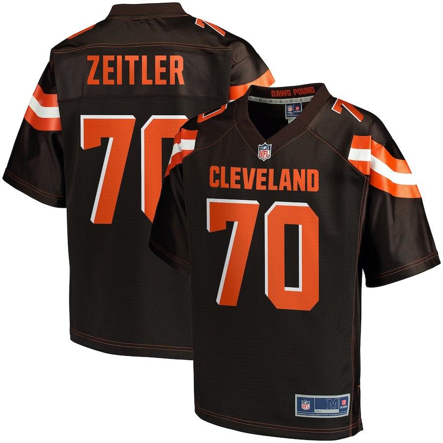 Men's Cleveland Browns Kevin Zeitler NFL Pro Line Brown Player Jersey