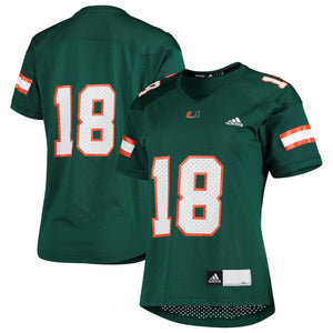 Women's adidas Green Miami Hurricanes Replica College Jersey