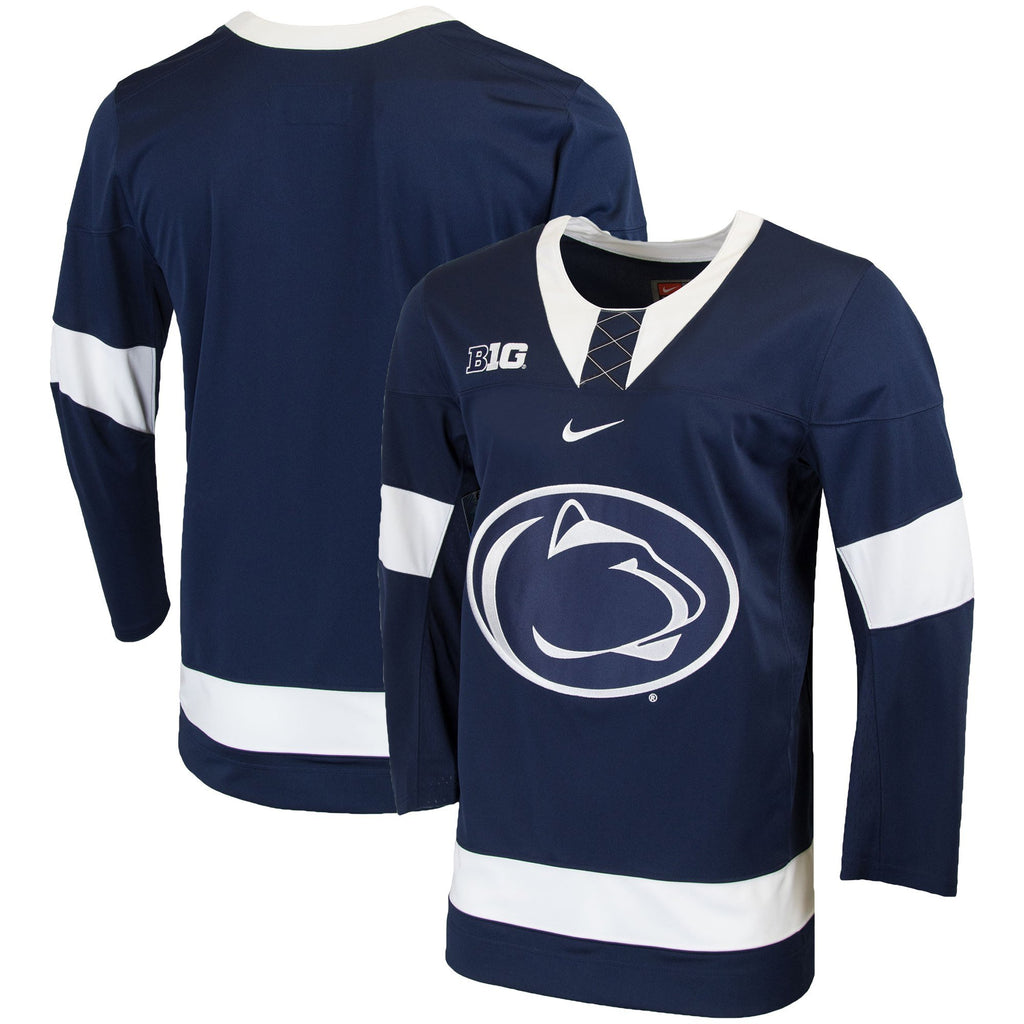 Men's Nike White/Navy Penn State Nittany Lions Replica College Hockey Jersey