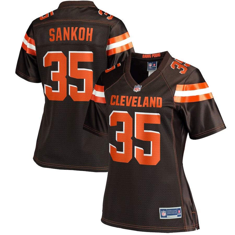 Women's Cleveland Browns Tigie Sankoh NFL Pro Line Brown Player Jersey