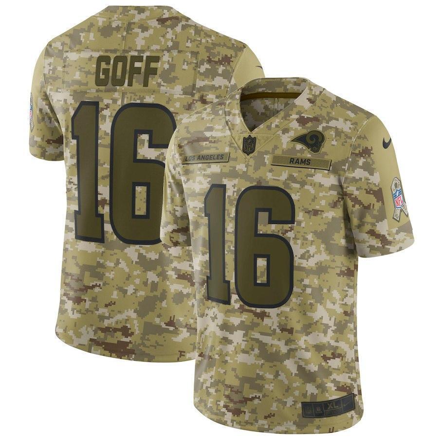 Los Angeles Rams Jared Goff Camo Jersey 2018 - 2019