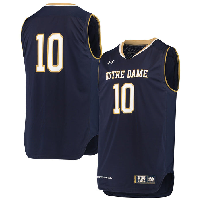 Men's Under Armour Navy #10 Notre Dame Fighting Irish Replica Basketball Jerseys