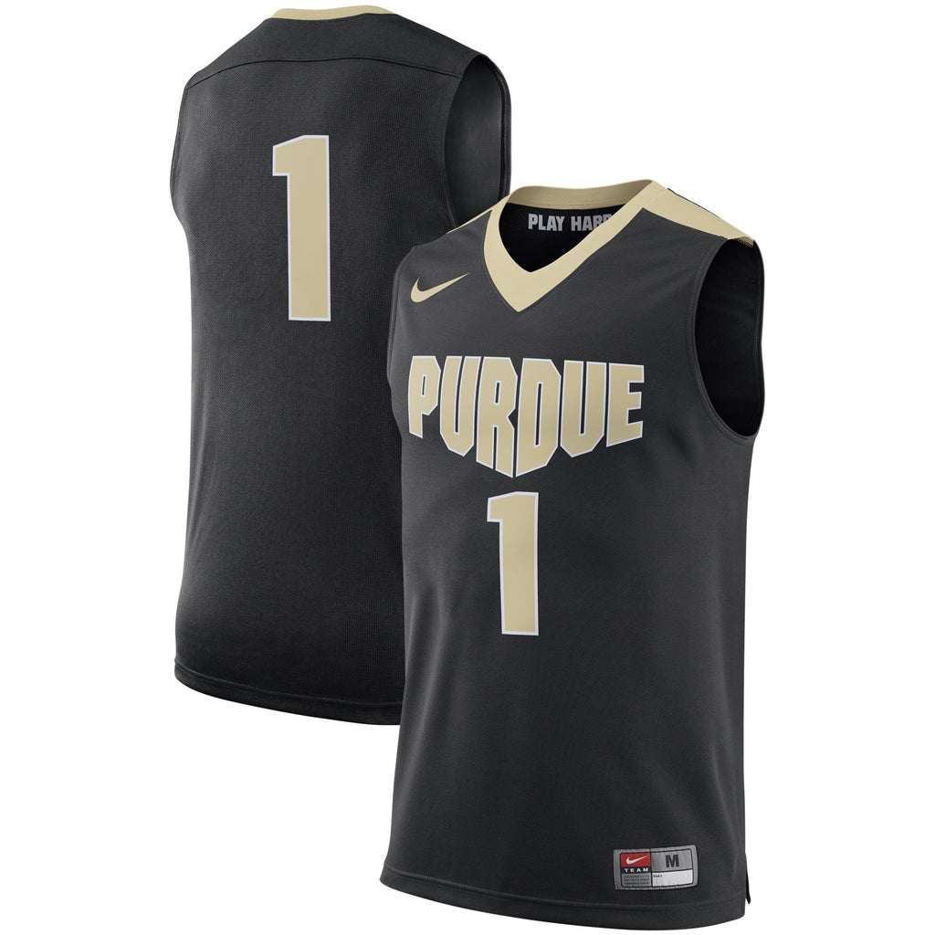 Men's Nike #1 Black Purdue Boilermakers College Basketball Replica Jersey