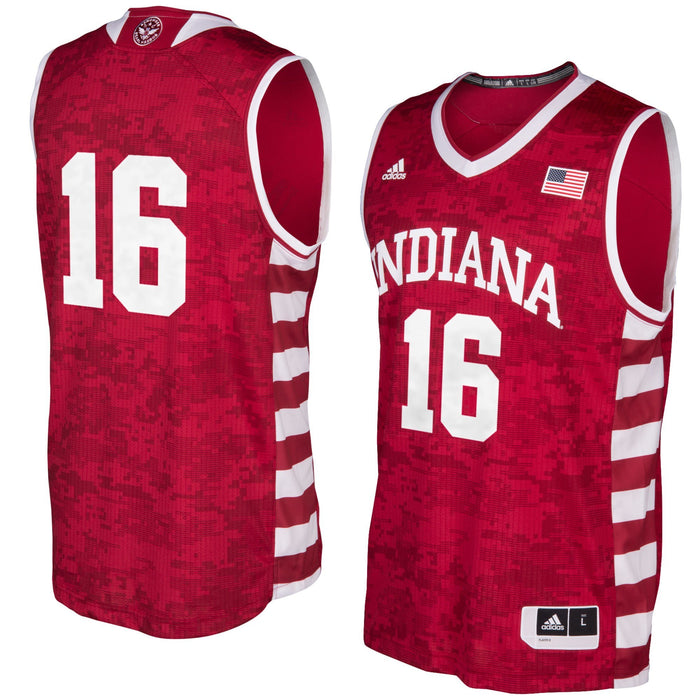 Men's Adidas Crimson Indiana Hoosiers 2016 Armed Forces Classic Replica Basketball Jersey