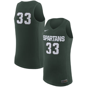 Men's Nike Green Michigan State Spartans College Replica Basketball Jersey