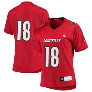 Women's Adidas #18 Red Louisville Cardinals College Replica Jersey