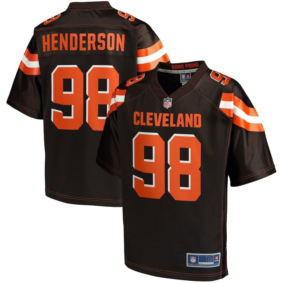 Men's Cleveland Browns Zaycoven Henderson NFL Pro Line Brown Big & Tall Player Jersey
