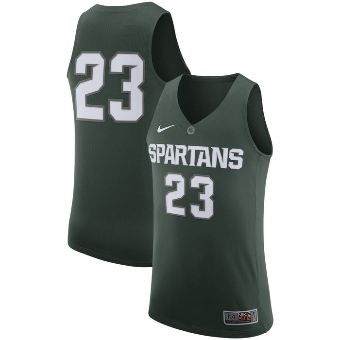 Men's Nike #23 Green Michigan State Spartans Authentic Basketball Jersey