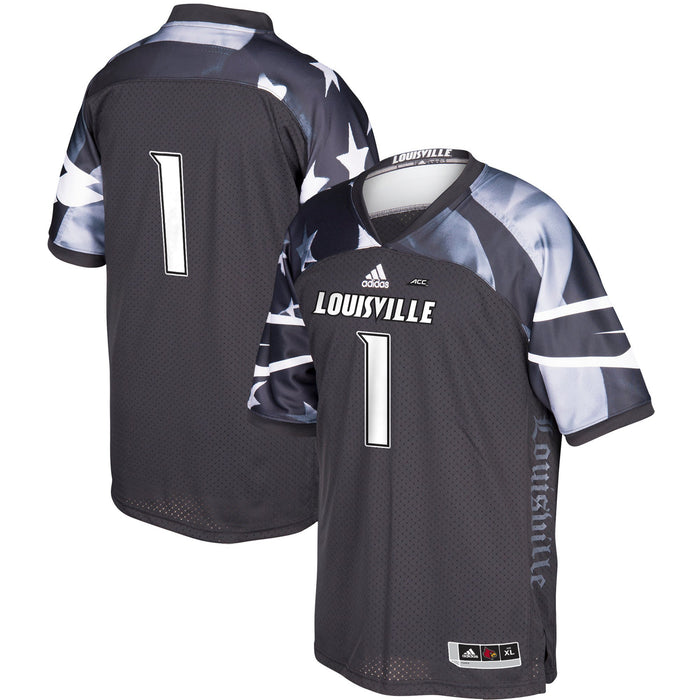 Men's Adidas #1 Black Louisville Cardinals Special Games Jersey