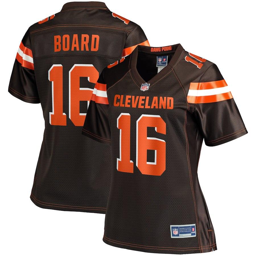 Women's Cleveland Browns CJ Board NFL Pro Line Brown Player Jersey