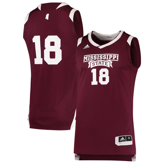 Men's Adidas Maroon/White Mississippi State Bulldogs Chase Basketball Jersey