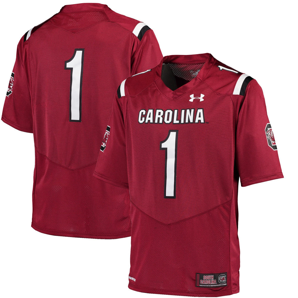 Men's Under Armour #1 Garnet South Carolina Gamecocks Premier Jersey