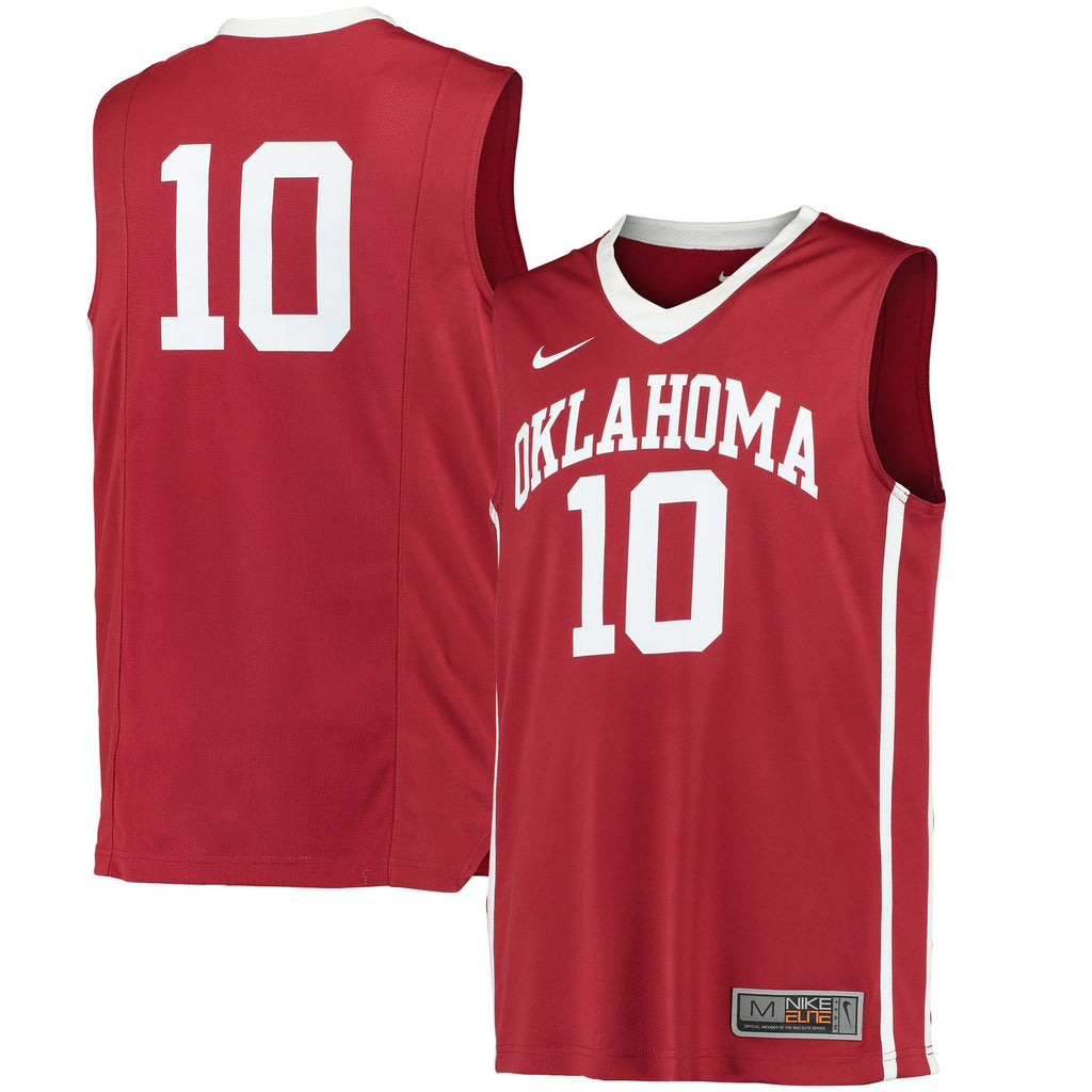 Men's Nike #10 Crimson Oklahoma Sooners Replica Basketball Jersey