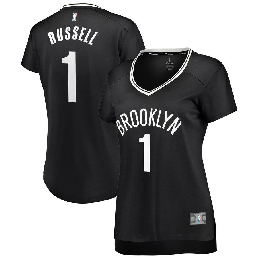 D'Angelo Russell Brooklyn Nets Women's Fast Break Replica Jersey Black