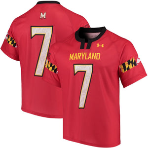 Men's Under Armour #7 Red Maryland Terrapins Replica Lacrosse Performance Jersey